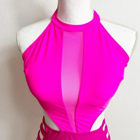 Tempt Me Pink One Piece Women Swimsuit Size Medium Brand New - Picture 3 of 6